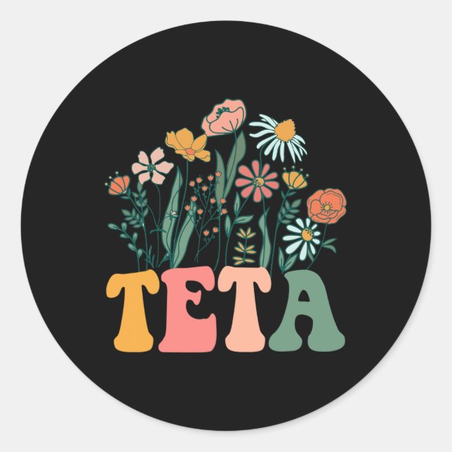 Sticker Rond New Teta Wildflower First Birthday &amp; Baby Show (Devant)