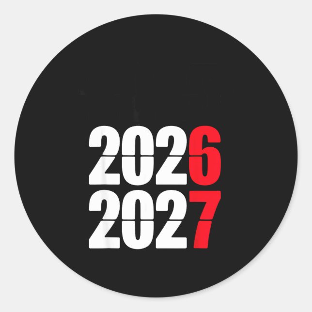 Sticker Rond New Year 2026 67 Meme Six Seven Gen Alpha Slang  (Devant)