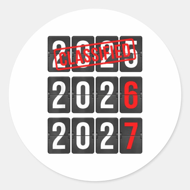 Sticker Rond New Year 67 Six Seven Countdown New Year 2026 2027 (Devant)