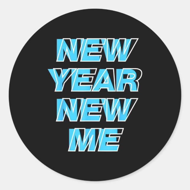 Sticker Rond New Year New Me  (Devant)