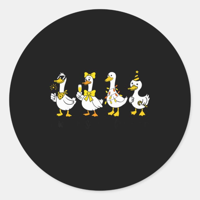 Sticker Rond New Year Same Silly Goose Happy New Year 2026 Cele (Devant)