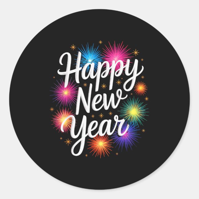 Sticker Rond New Years Eve Party Matching Happy New Year  (Devant)
