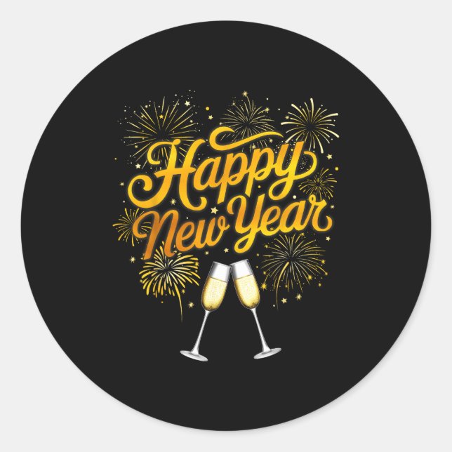 Sticker Rond New Years Eve Party Supplies Nye 2026 Happy New Ye (Devant)
