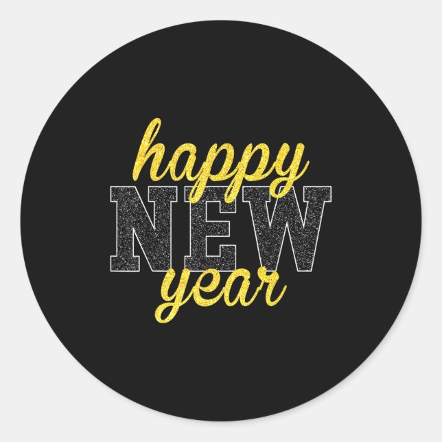 Sticker Rond New Years Eve Party Supplies Nye Matching Happy Ne (Devant)