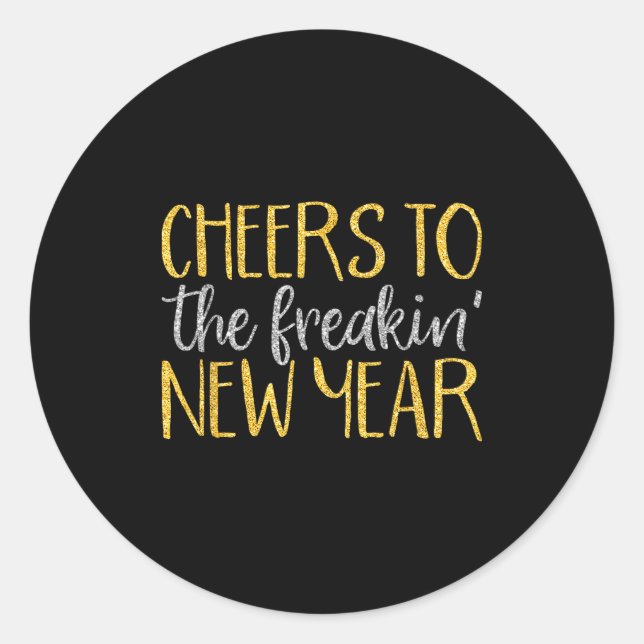 Sticker Rond New Years Eve Shirt For Women Men Funny Happy New  (Devant)