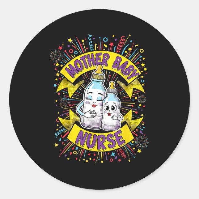 Sticker Rond New Years Shirt, Nurse Png Bottles For The New Yea (Devant)