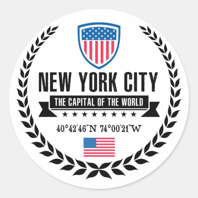 Sticker Rond New York (Devant)