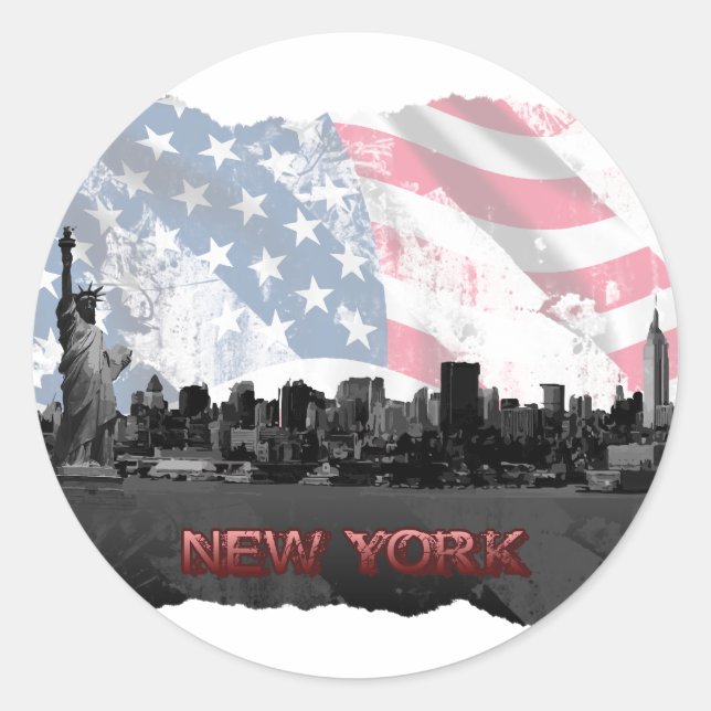 Sticker Rond New York (Devant)