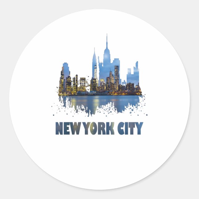 Sticker Rond New York (Devant)
