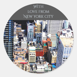 Sticker Rond New York City coloré architecture moderne carte po