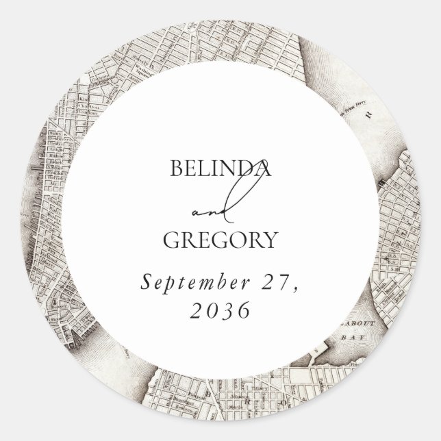 Sticker Rond New York City Destination Mariage NYC (Devant)