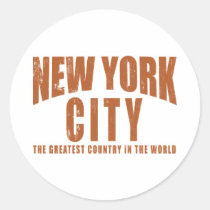 Sticker Rond New York City le plus grand pays du monde