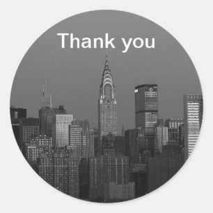 Sticker Rond New York City Manhattan Empire State Building Cla