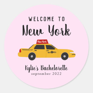 Sticker Rond New York City Taxi Bachelorette
