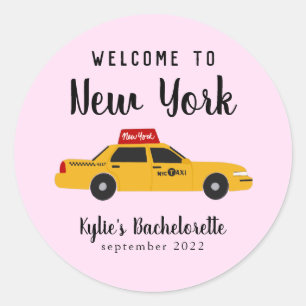 Sticker Rond New York City Taxi Bachelorette