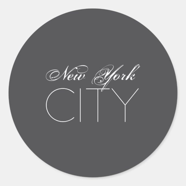 Sticker Rond New York City White Text Izable  (Devant)
