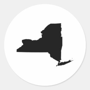 Sticker Rond New York en noir et blanc