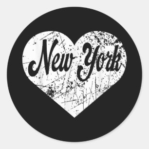 Sticker Rond New York Heart