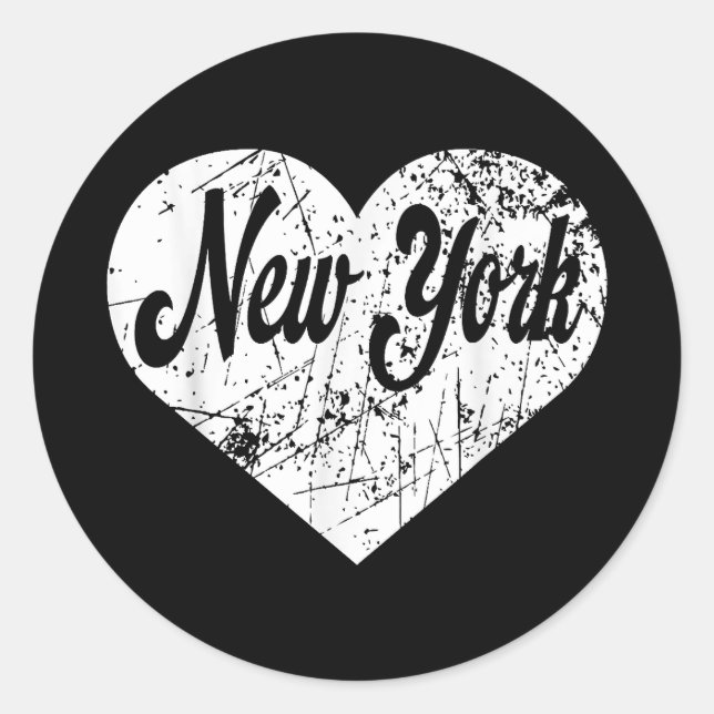 Sticker Rond New York Heart (Devant)