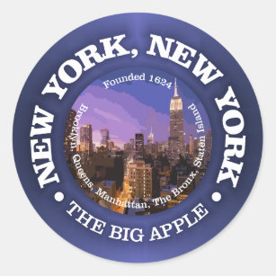 Sticker Rond New York, New York (villes)