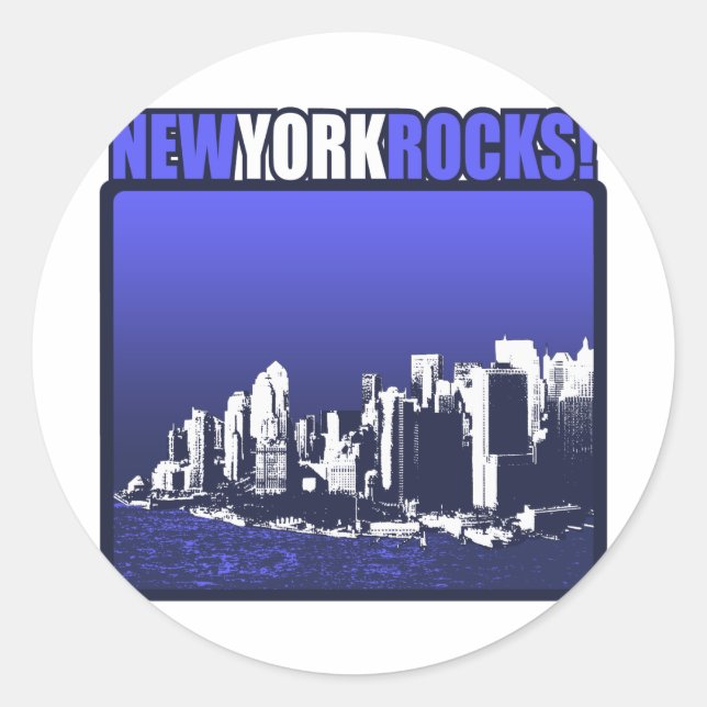 Sticker Rond New York Rocks ! (Devant)