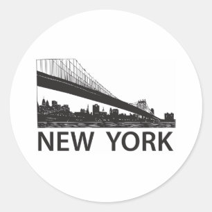 Sticker Rond New York Skyline