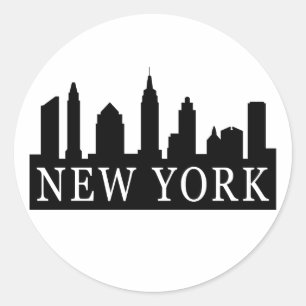 Sticker Rond New York Skyline