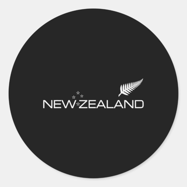 Sticker Rond New Zealand Fern Flag Athletic Srts Style Tee  (Devant)