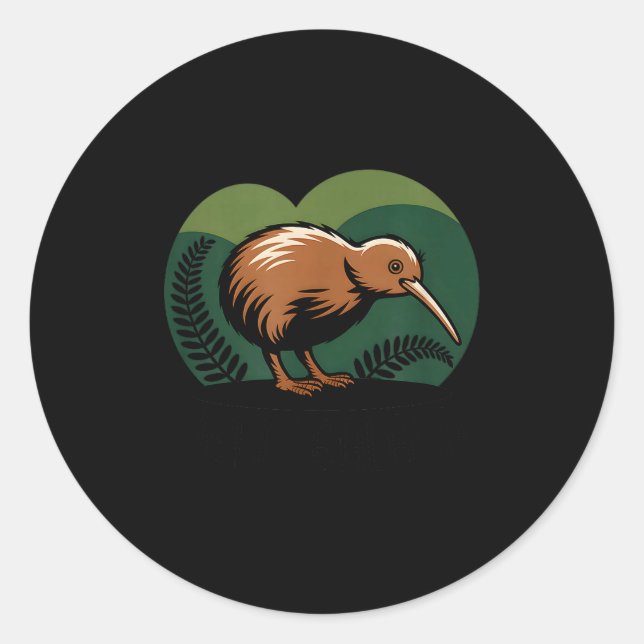Sticker Rond New Zealand Kiwi Bird  (Devant)