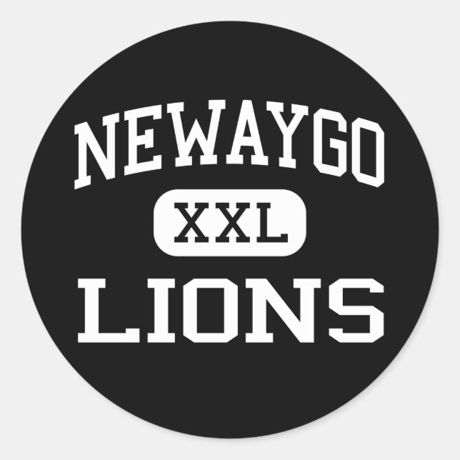 Sticker Rond Newaygo - Lions - Lycée - Newaygo Michigan (Devant)