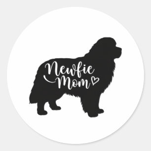 Sticker Rond Newfie Mom - Newfoundland Mom - Newfie Dog Moms