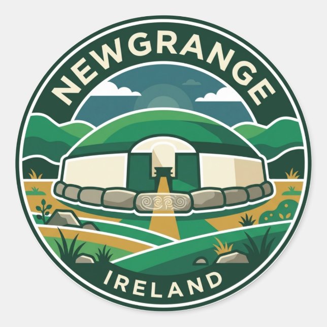 Sticker Rond Newgrange Irlande (Devant)