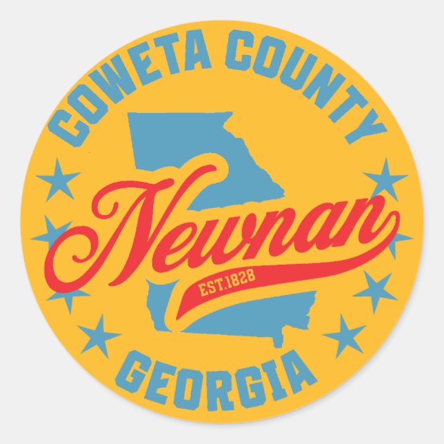 Sticker Rond Newnan, Géorgie (Devant)