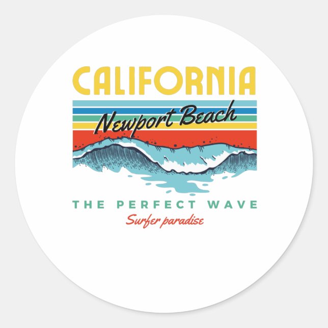 Sticker Rond Newport Beach (Devant)