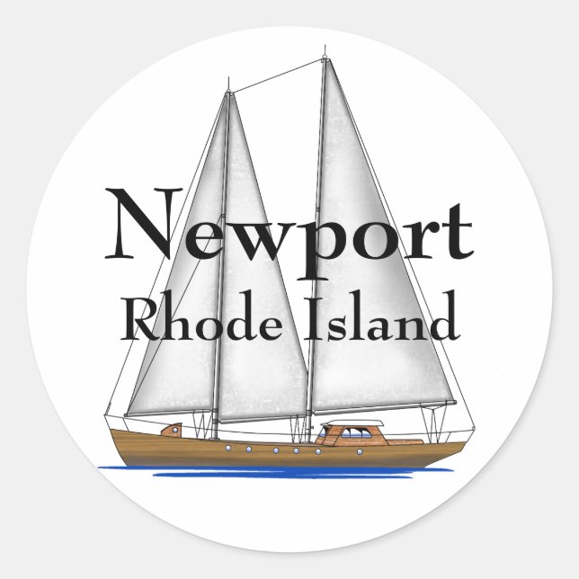 Sticker Rond Newport Rhode Island (Devant)