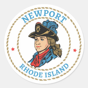 Sticker Rond Newport Rhode Island Colonial