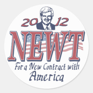 Sticker Rond Newt Gingrich pour le président 2012 Gear