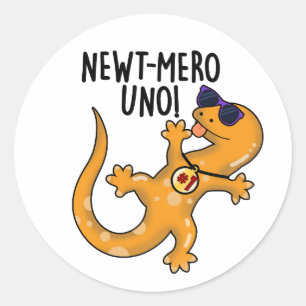 Sticker Rond Newt-mero Uno Funny Newt Pun