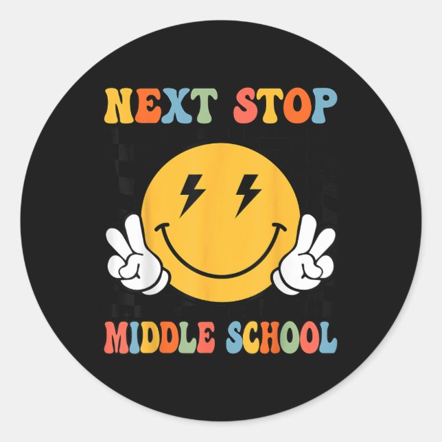 Sticker Rond Next Stop collège Super école primaire G (Devant)