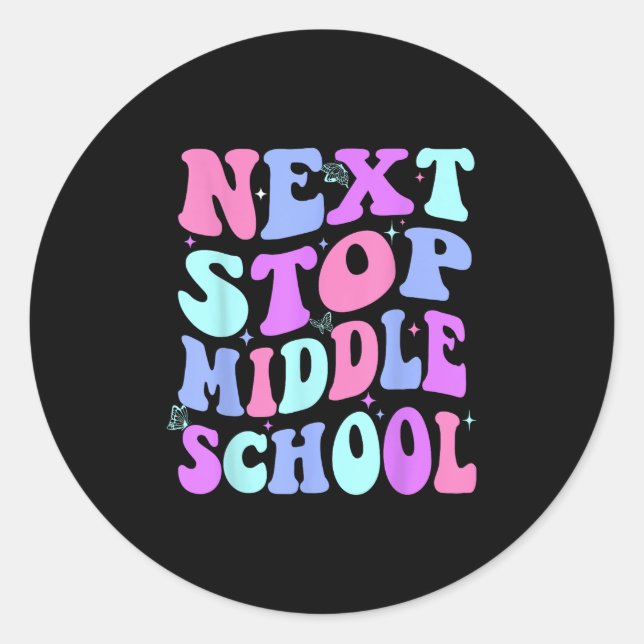 Sticker Rond Next Stop collège Super école primaire G (Devant)