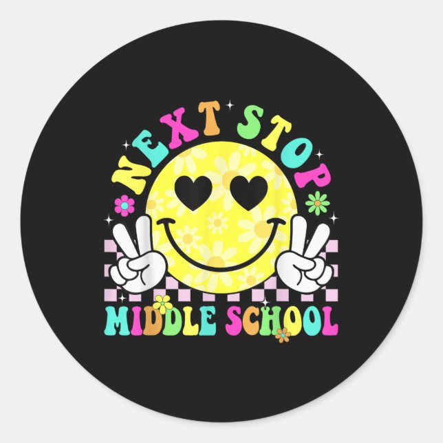 Sticker Rond Next Stop Middle School Graduation 2025 Dernier jo (Devant)