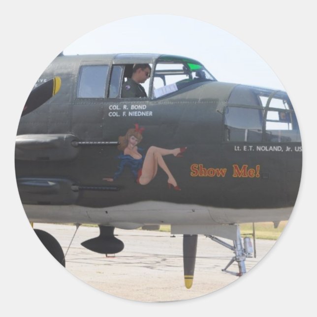 Sticker Rond nez art 'show me' (Devant)