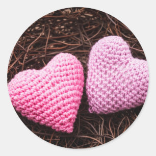 Sticker Rond Nez avec les coeurs