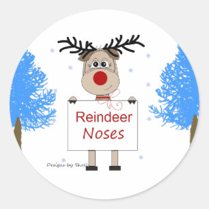 Sticker Rond Nez de Renne