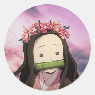 Sticker Rond Nezuko, Kimetsu no Yaiba