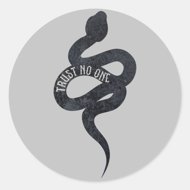 Sticker Rond N'faites confiance à personne Serpent Snake  (Devant)