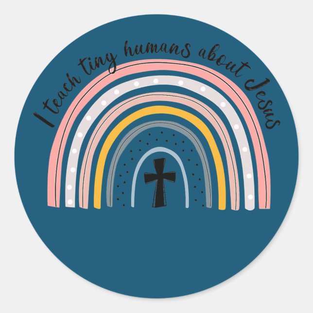 Sticker Rond NG0M J'Enseigne À Des Minuscules Humains À Propos  (Devant)