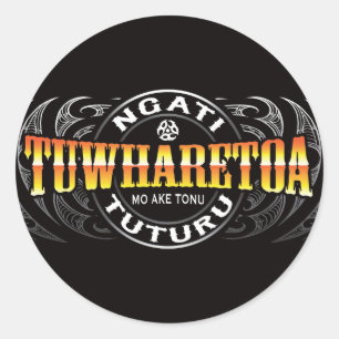 Sticker Rond Ngati Tuwharetoa Vie Moko Chrome