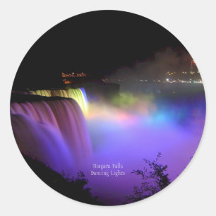 Sticker Rond Niagara Falls, Dancing Lights,