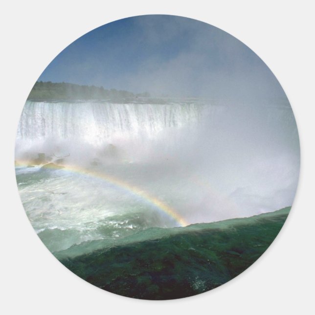 Sticker Rond Niagara Falls et Maid of the Mist, New York, États (Devant)